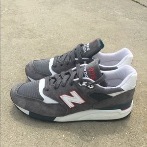 New Balance 998 Trainer- grey, green & red